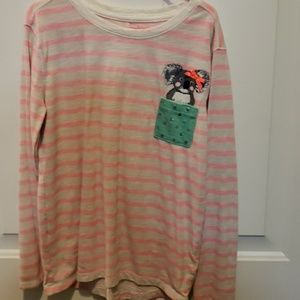 Girls Cat & Jack peach and cream stripe L/S